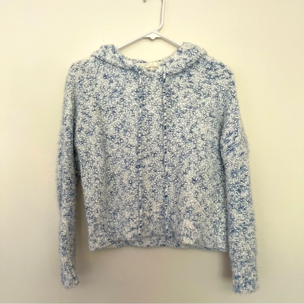 Light blue knit hooded sweater size small